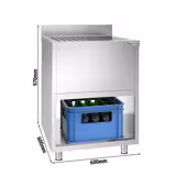 Spoelkast - RVS - 600x600mm - met 1 spoelbak