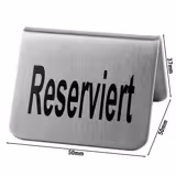 (6 pcs) Table Tent - 2-piece Set - "Reserved" - Stainless Steel - 55x35mm