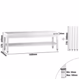 Nerezový pracovní stůl - 1600x600 mm - se spodní policí