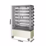 Gazlı Piliç Çevirme Fırını - 6 şiş - 34,8kW - en fazla 36 piliç için