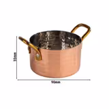 (6 pz) Casseruola 1 manico professionale - MUMBAI - Acciaio inox 18/10 - 0,3L - 90x90x55mm - Rame