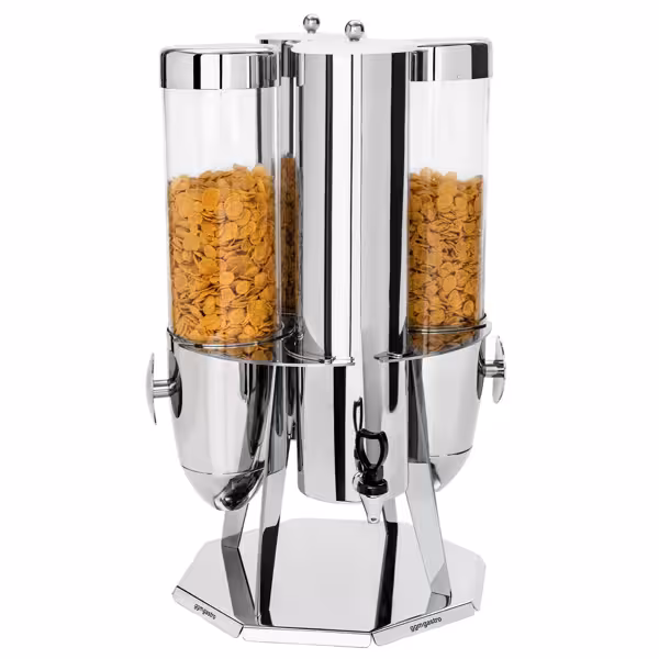 Granen- & melkstation - ROTATION - dubbel - roterend - Ø120mm - met draaisysteem - 2x 3,6 liter - RVS standaard