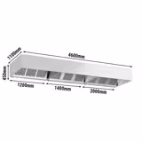 Afzuigkap doosmodel - 4600mm - met labyrintfilters & verlichting