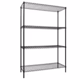 Scaffale in acciaio - 1200x450 mm - 4 ripiani - Nero