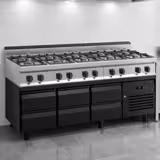 Under-counter refrigerated unit - 2000 mm - 288 litres - 6 x 1/1 GN drawers - Matt black