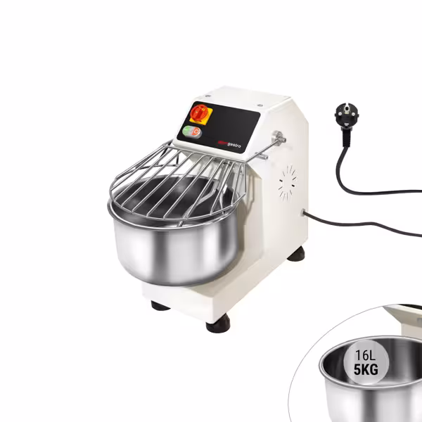 Spiraalkneder - 16l / 7kg - 1 snelheid - met vaste kom - 230V