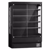 Supermarkt-Wandkoelmeubel - 1320mm - 595 liter - met 2 glazen draaideuren & 4 schappen - zwart