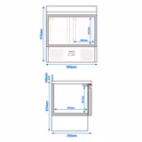 Koelwerkbank PREMIUM - 900x700mm - met 2 deuren - opstand