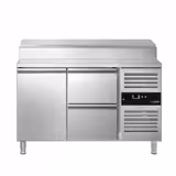 Mesa de preparação refrigerada PREMIUM - 1360x700mm - com 1 porta & 2 gavetas - para 7x GN 1/3