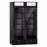 (2 pièces) Vitrine réfrigérée à boissons - 690 litres - avec 2 portes vitrées et écran publicitaire