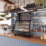 Vitrine Refrigerada de bancada - 100L - 682mm - Vidro duplo - com 2 prateleiras - 2 portas traseiras deslizantes