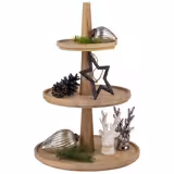 Etagère - VALO - 3-stufig - Rund - Eichenholz - Höhe: 420mm