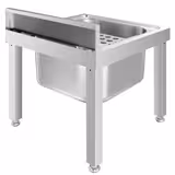 Freestanding Stainless Steel Bucket Sink – 500x500x550mm-1 Bowl-Splashback-Perforated Grid