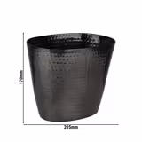 Pezsgősvödör - Alumínium - 2,1 l - külső Ø 140 mm - Magasság: 170 mm - fekete - kalapált felület