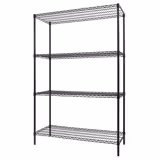 Étagère en acier - 1200 x 450 mm - 4 étagères - Noir