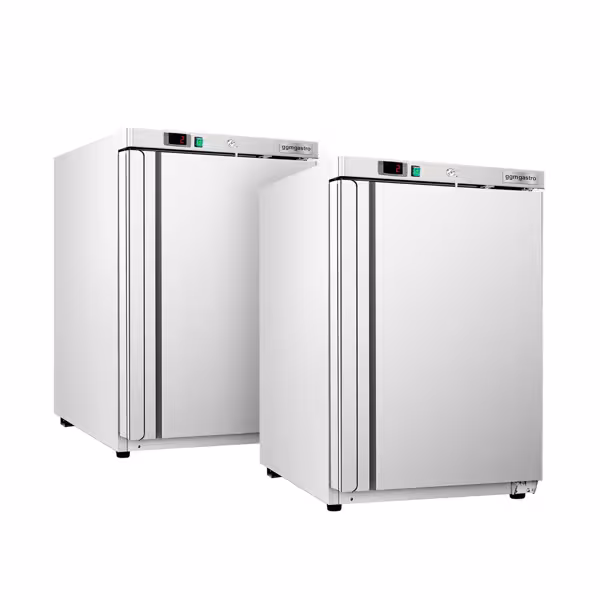 (2 pezzi) Frigorifero di stoccaggio ECO in acciaio inox - 200 litri - con 1 porta - interno della porta in plastica