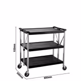 Carrello di servizio - pieghevole - 880x500mm - con 3 ripiani
