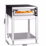 Four à pizza PROFESSIONNEL électrique - Sole en pierre réfractaire - 1 x 6 pizzas Ø35cm - 400V - jusqu’à 450°C - avec Support