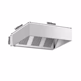 Commercial Wall-Mounted Extractor Hood - 1800mm - Baffle Filters & Lighting