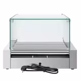 Commercial Hot Dog Roller Grill - 9 Rollers - with Glass Cover
