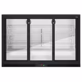 Barová lednice - 1 350 mm - 320 litrů - s 3 posuvnými skleněnými dveřmi - černá