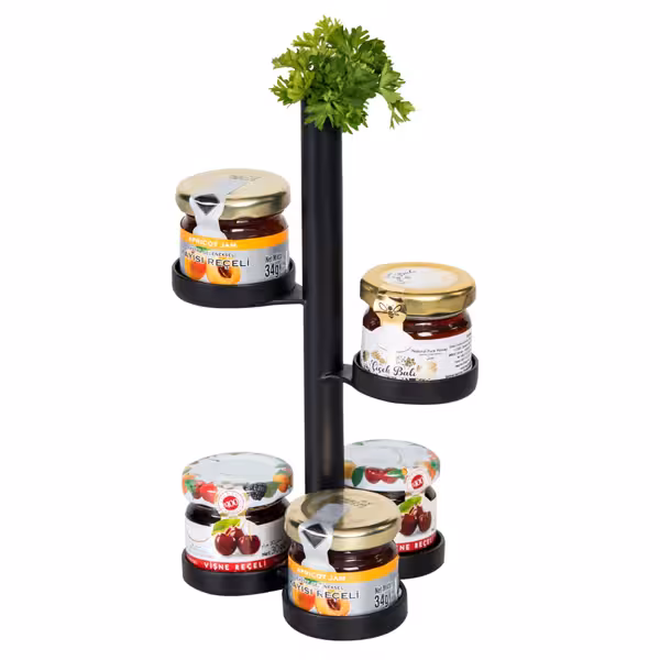 Buffetstandaard - zwart gecoat RVS - 5-laags - Hoogte: 200mm