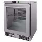 Congélateur sous plan en acier inoxydable AISI 304 PREMIUM - 110 L - avec 1 porte vitrée & 1 grille plastifiée