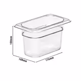 (6 pieces) CAMBRO | Camview® Gastronorm Container - 1/9 - Clear - 100 mm - BPA-free