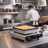 Aparat Gofre / Vafe Profesional - Simplu - Manual - 850 Watt - Formă: mini clătite (poffertjes) - Ø 42 mm - pentru 25 bucăți - Tavă aparat vafe teflonată