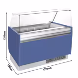 Eistheke LIAM - 1310mm - Statisch - für 10+10x 5 Liter Eisbehälter - Blau
