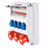 Distribution box - Wall-Mounted - 4× 230V 16A - 2× 400V 16A CEE - 1× 400V 32A CEE - 400V 3N/PE