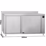 Commercial Hot Cupboard ECO - 2000 x 700 mm - with raised edge and sliding doors - digital