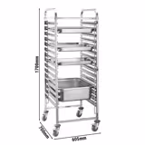 Tray Trolley ECO – 16 Tier - GN 2/1 - AISI 304 Steel - Braked Castors
