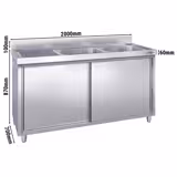 Szafka pod zlewozmywak PREMIUM - 2000x700 mm - z 2 zlewami po prawej stronie	