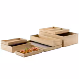 Caja para presentación de madera - VALO - madera de roble - aceitado, marrón - Altura: 85mm - compatible con GN 1/1
