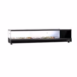 Vetrina tapas refrigerata PREMIUM - 1376x405mm - 6x GN 1/3 - vetri dritti - Nero