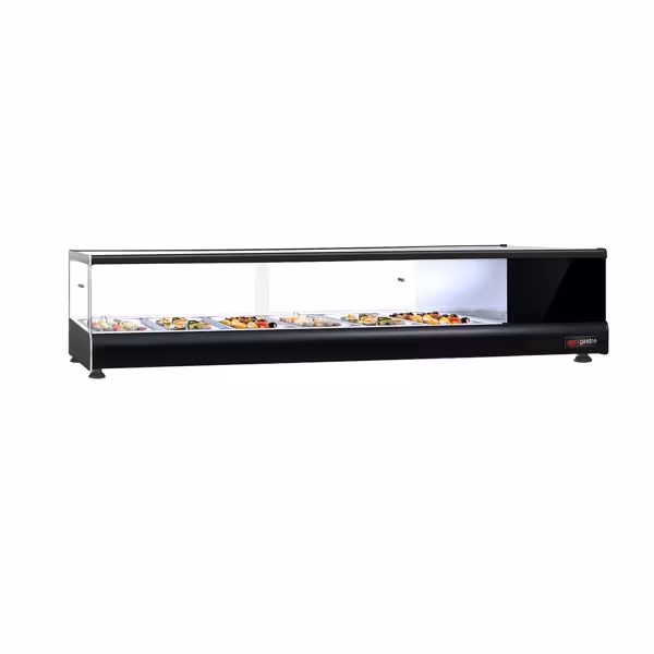 واجهة عرض تاباس مبردة PREMIUM PLUS - 1376x405mm - 6x GN 1/3 - أسود