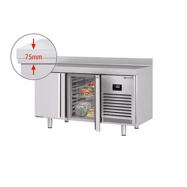 Ψυγείο πάγκος συντήρησης PREMIUM PLUS - 1468x700 mm - 350 λίτρα - με 2 πόρτες - Πλάτη αντεπιστροφής - Βεβιασμένη ψύξη