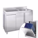 Pesuallasyksikkö - 1200x700mm -Jäteastia ja 1 allas oikealla