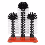 (2 Stück) FUCHS | DELFIN® Gläser-Spülbürste - 2x180mm + 1x240mm - mit Kunststoffbodenplatte - 1-2-3