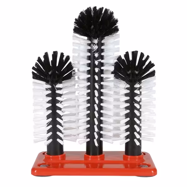 (2 pièces) FUCHS | DELFIN® Brosse à laver les verres - 2x180mm + 1x240mm - avec plaque de fond en plastique - 1-2-3