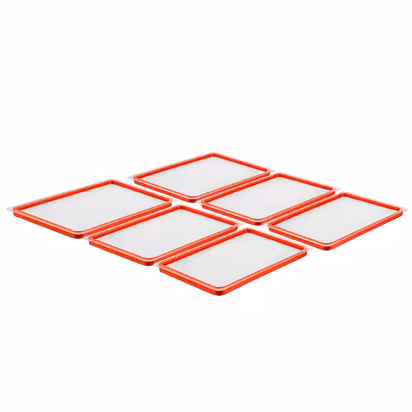 (6 pièces) Couvercle GN en Polycarbonate - GN 1/2 - Transparent - Hermétique (avec joint en silicone) - 325x265 mm