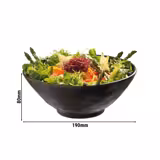(6 adet) Tatlı / Salata Kasesi - MARONE - Melamin - 0,8L - yuvarlak - Ø190mm - Derinlik:80mm - Siyah/Kahverengi