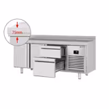Koelwerkbank Premium PLUS - 1960x700mm - met 2 deuren, 2 laden & met achterwand