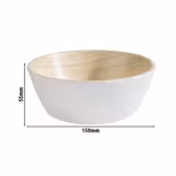 (6 adet) Kase - FRIDA - Melamin - 440ml - köşeli - 150x150mm - Derinlik:55mm - Beyaz/Bej