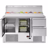 Zubereitungstisch Mini ECO - 1368mm - 2 Türen & 2 Schubladen - für 8x GN 1/6