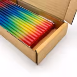 (50 pièces) Pailles en verre – 200 mm – Ø 8 mm – arc-en-ciel – incl. 1 brosse de nettoyage