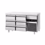 Table réfrigérée PREMIUM - 1400x700 mm - avec 6 tiroirs - incl. planche à découper blanche