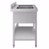 Plonge en inox ECO - 1600x700mm - avec étagère basse - 2 bacs au centre