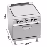Fourneau à plaque coup de feu électrique - 18,68kW - incl. four de cuisson Électrique Convection - 4,68kW